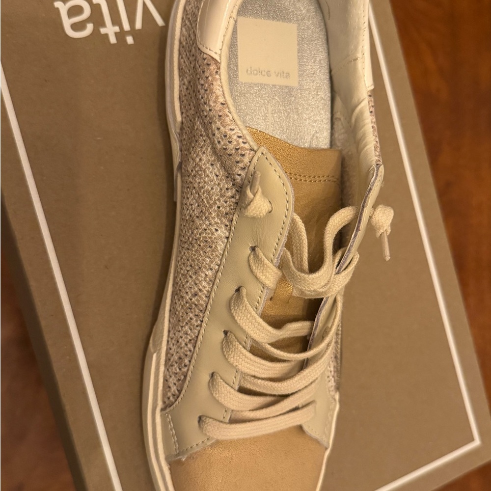 Dolce Vita Tan and Cream Sneakers